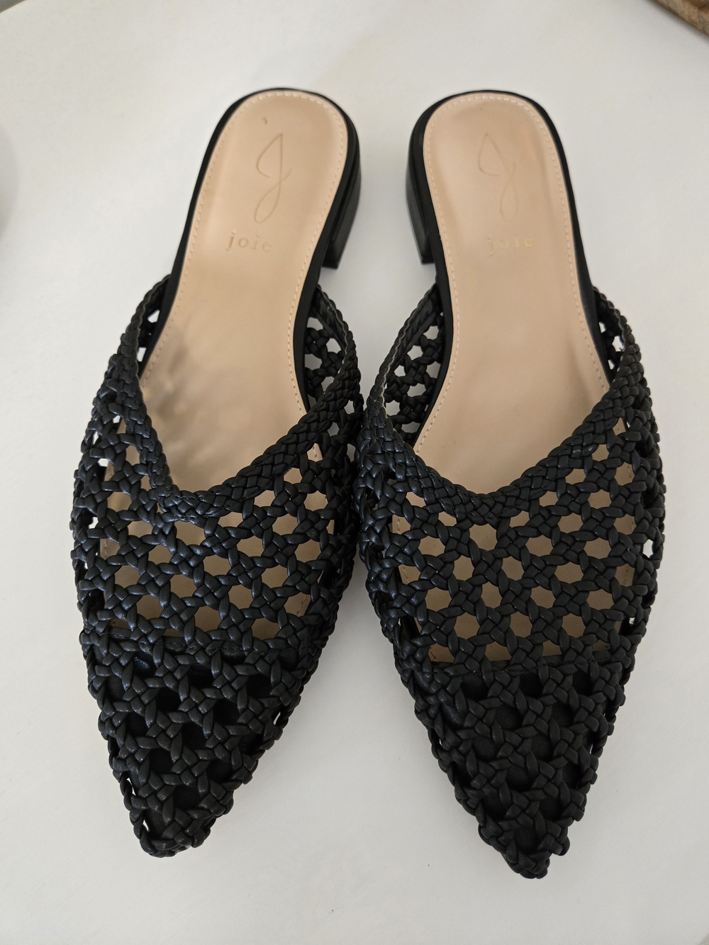 Joie Black Woven Pointed‑Toe Mule Flats – Size 9.5, New - Picture 4 of 5